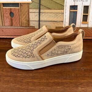 Vionic Beige Perforated Slip-On Sneakers